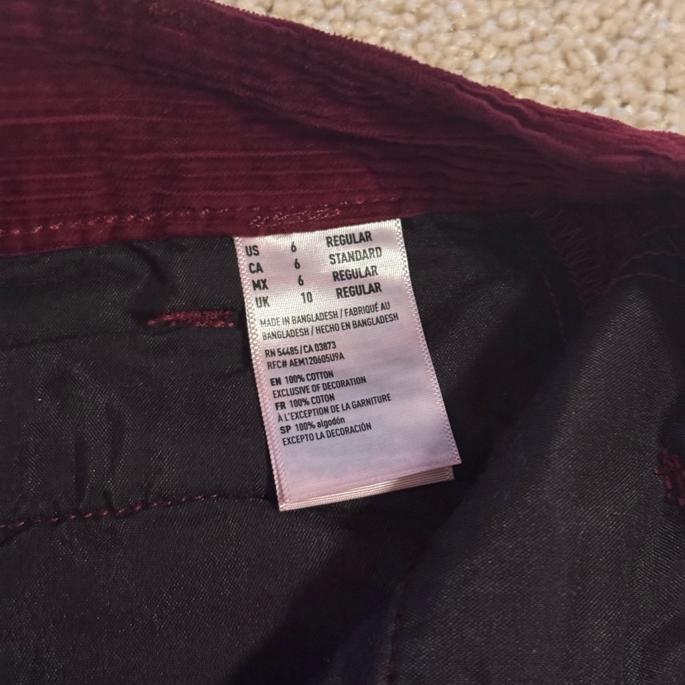 American Eagle Maroon Red Front Button Skirt - image 3